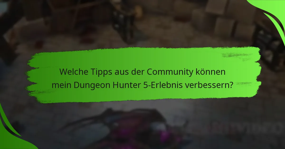 Welche Tipps aus der Community können mein Dungeon Hunter 5-Erlebnis verbessern?